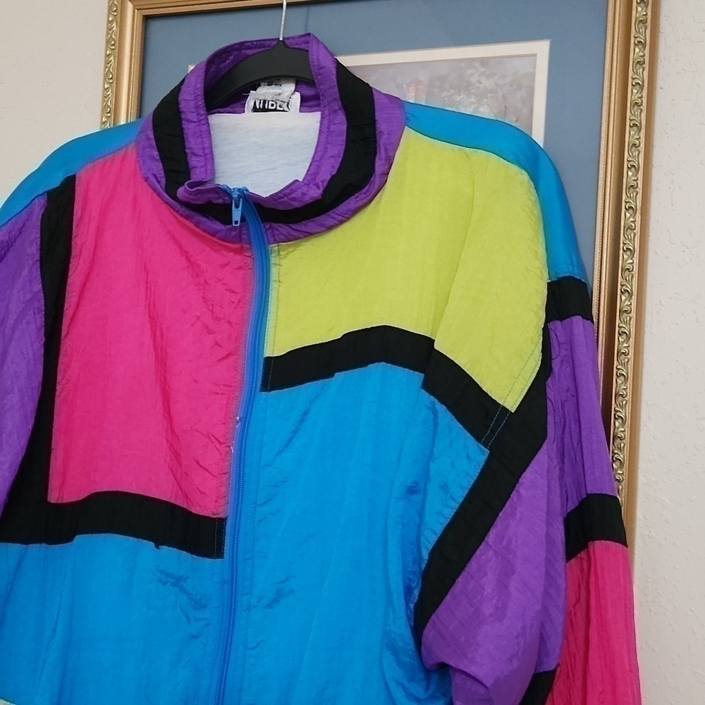 Vintage 80's Mureli Jacket Retro Colorblock Rockabilly 90s - Picture 2 of 12